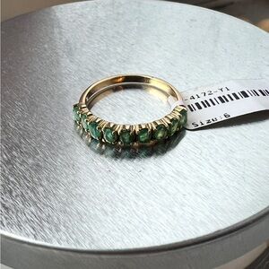 14K Gold Emerald Ring New NWT FOREVER CREATIONS USA 14K 1.00 CT. TW. RING Size 6